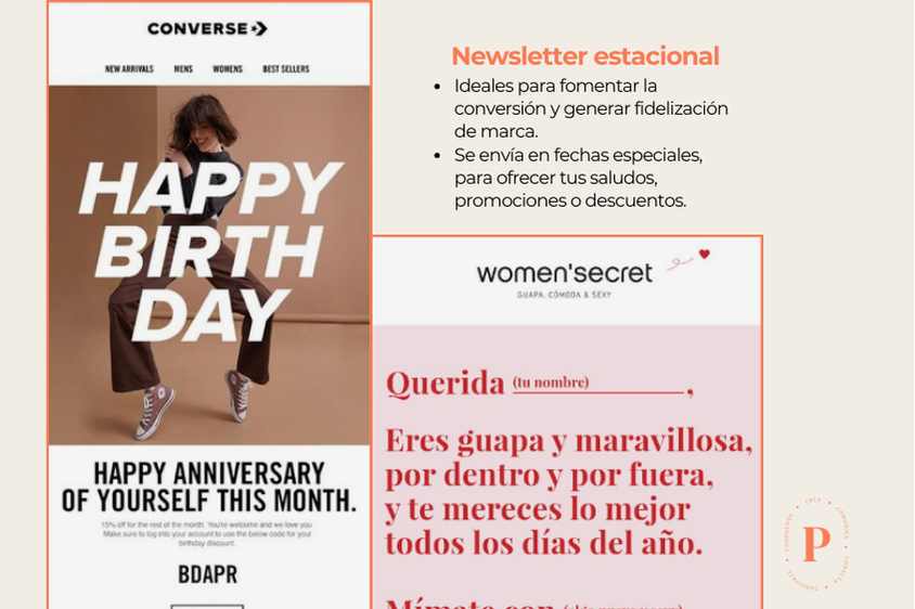 El newsletter estacional es ideal para fomentar la conversión y generar fidelización de marca. 